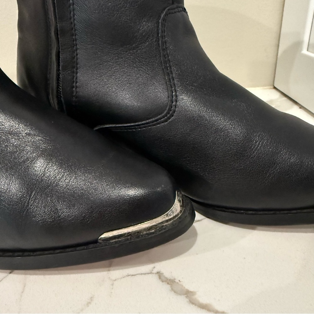 Dingo,  Black Leather Western Ankle Boots , Size 9M - Picture 7 of 11